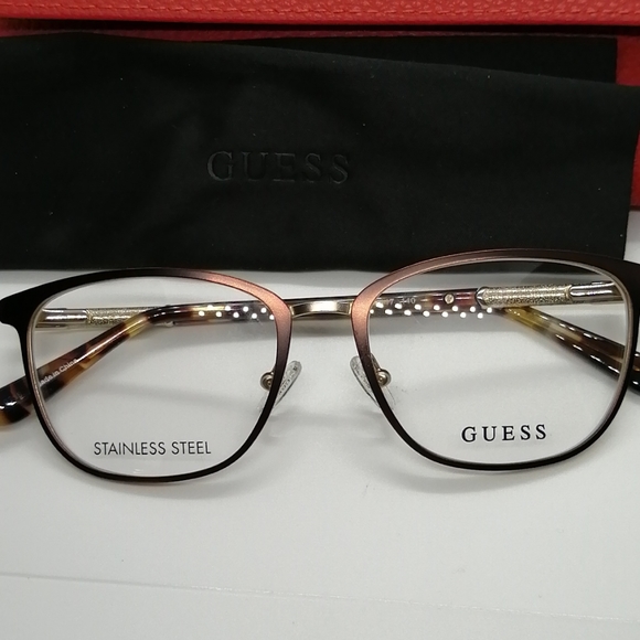New Authentic Guess Eyeglass GU2659V Brown/Gold - Picture 5 of 8